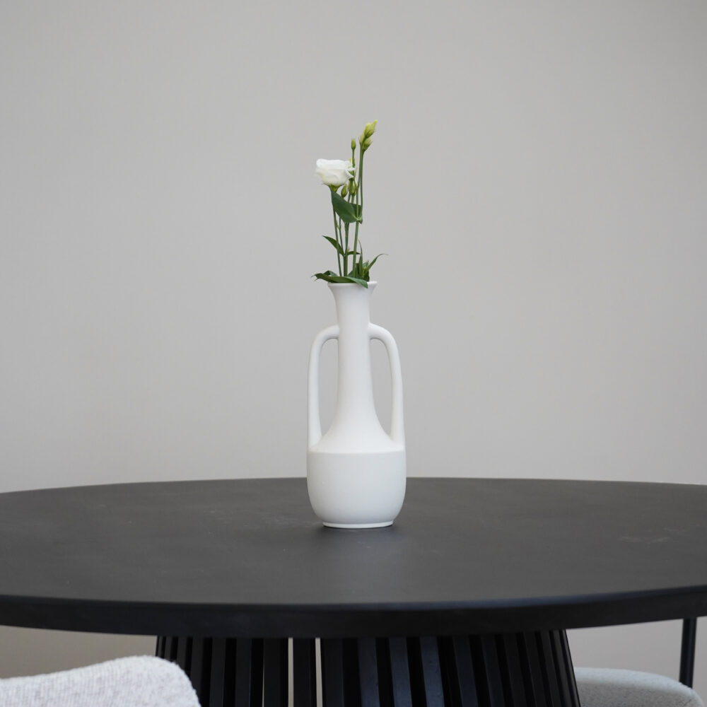 QUVIO Vaas met handvatten – 26 cm – Keramiek – Wit