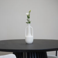 QUVIO Vaas met handvatten – 26 cm – Keramiek – Wit