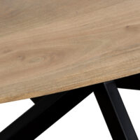 QUVIO Eettafel Sofia – Ovaal – 220×100 cm – Stalen kruispoot – FSC®-gecertificeerd mangohout – Naturel