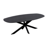 QUVIO Eettafel Sofia – Deens ovaal – 220×110 cm – Stalen kruispoot – FSC®-gecertificeerd mangohout – Naturel