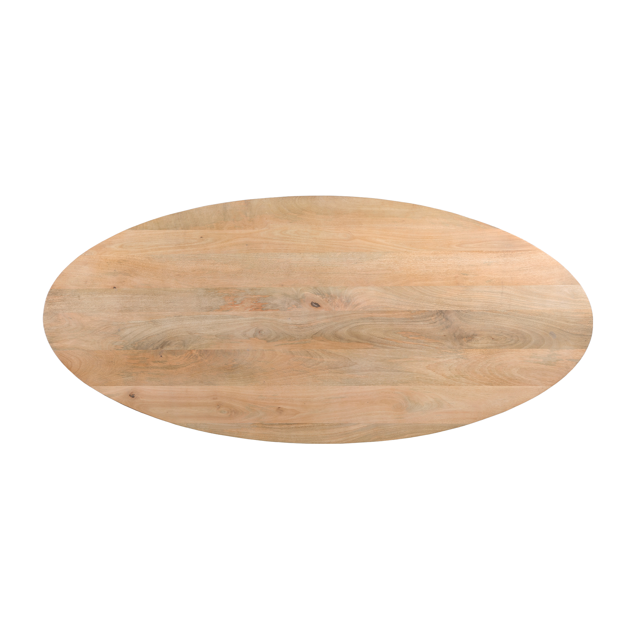 QUVIO Eettafel Sofia– Ovaal – 180×90 cm – Stalen kruispoot – FSC®-gecertificeerd mangohout – Naturel