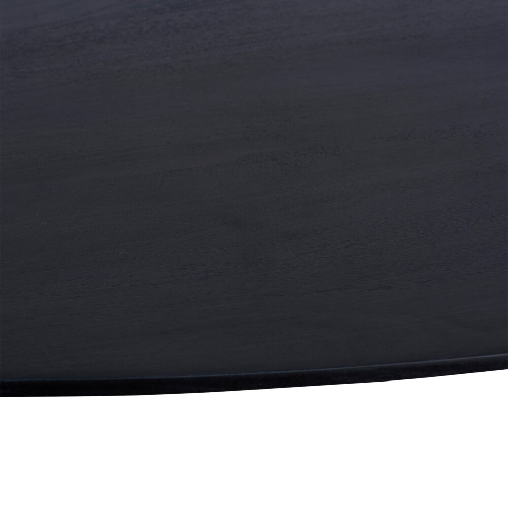 QUVIO Eettafel Sofia– Ovaal – 180×90 cm – Stalen kruispoot – FSC®-gecertificeerd mangohout –  Zwart