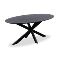 eettafel, ovale eettafel, tafel, FSC gecertificeerd mangohout, eettafel ovaal, mangohouten eettafel, zwarte mangohouten eettafel,