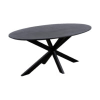 QUVIO Eettafel Sofia– Ovaal – 180×90 cm – Stalen kruispoot – FSC®-gecertificeerd mangohout – Naturel