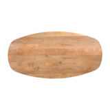 QUVIO Eettafel Sofia – Deens ovaal – 220×110 cm – Stalen kruispoot – FSC®-gecertificeerd mangohout – Naturel