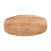 QUVIO Eettafel Sofia – Deens ovaal – 220×110 cm – Stalen kruispoot – FSC®-gecertificeerd mangohout – Naturel