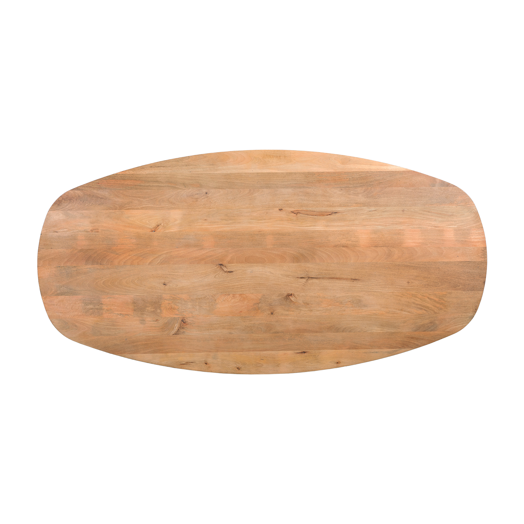 QUVIO Eettafel Sofia – Deens ovaal – 220×110 cm – Stalen kruispoot – FSC®-gecertificeerd mangohout – Naturel