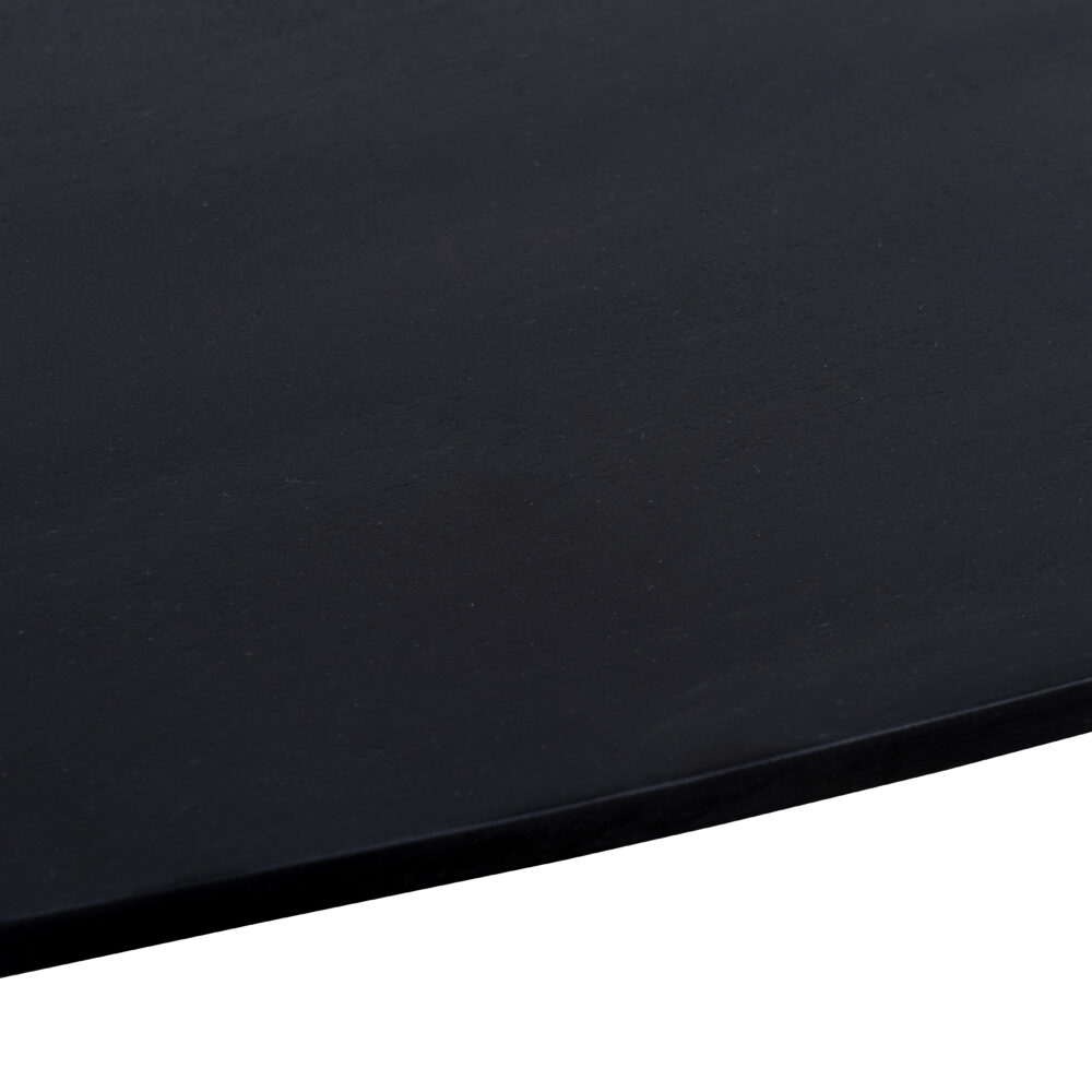 QUVIO Eettafel Sofia – Deens ovaal – 220×110 cm – Stalen kruispoot – FSC®-gecertificeerd mangohout – Zwart