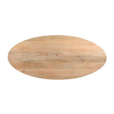 QUVIO Eettafel Sofia – Ovaal – 220×100 cm – Stalen kruispoot – FSC®-gecertificeerd mangohout – Naturel