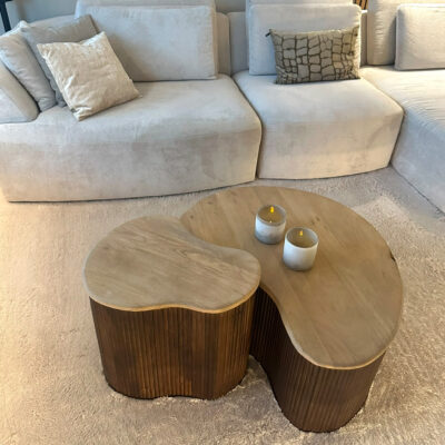 Lewis & Loft Salontafel Lena – Organische vorm – Maat S – FSC®-gecertificeerd mangohout – Bruin