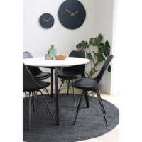 QUVIO Eetkamerstoel Kyoto – Zwart PU-leer – Moderne uitstraling – Set van 2