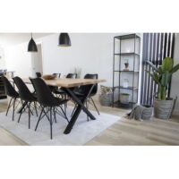 QUVIO Eetkamerstoel Kyoto – Zwart PU-leer – Moderne uitstraling – Set van 2