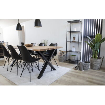 QUVIO Eetkamerstoel Kyoto – Zwart PU-leer – Moderne uitstraling – Set van 2