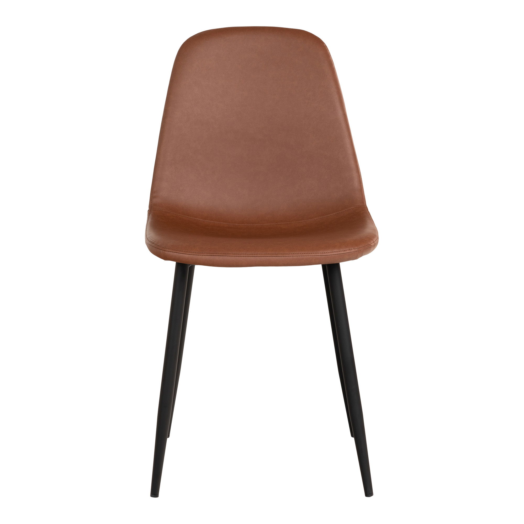 QUVIO Eetkamerstoel Parijs – Lichtbruin Vintage – Set van 2 – Zwart Stalen Poten