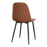 QUVIO Eetkamerstoel Parijs – Lichtbruin Vintage – Set van 2 – Zwart Stalen Poten