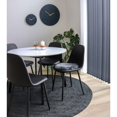 QUVIO Eetkamerstoel Paris – Zwart – Set van 2