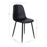 QUVIO Eetkamerstoel Paris – Zwart – Set van 2