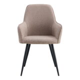 QUVIO Eetkamerstoel Vienna – Stijlvol en Comfortabel – Taupe en Zwart – Set van 2