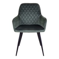 QUVIO Eetkamerstoel Vienna – Fluweel Groen – Zithoogte 47 cm – Set van 2
