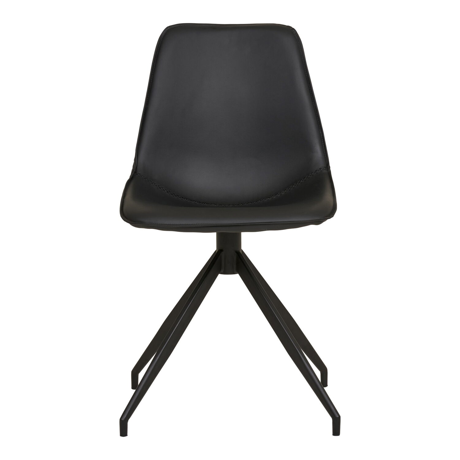 QUVIO Eetkamerstoel Monaco – Zwart PU-leer – Draaibare zitting – Set van 2