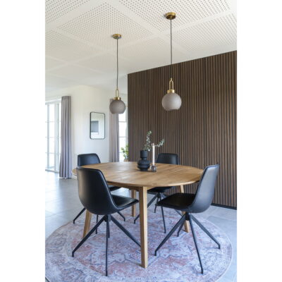 QUVIO Eetkamerstoel Monaco – Zwart PU-leer – Draaibare zitting – Set van 2