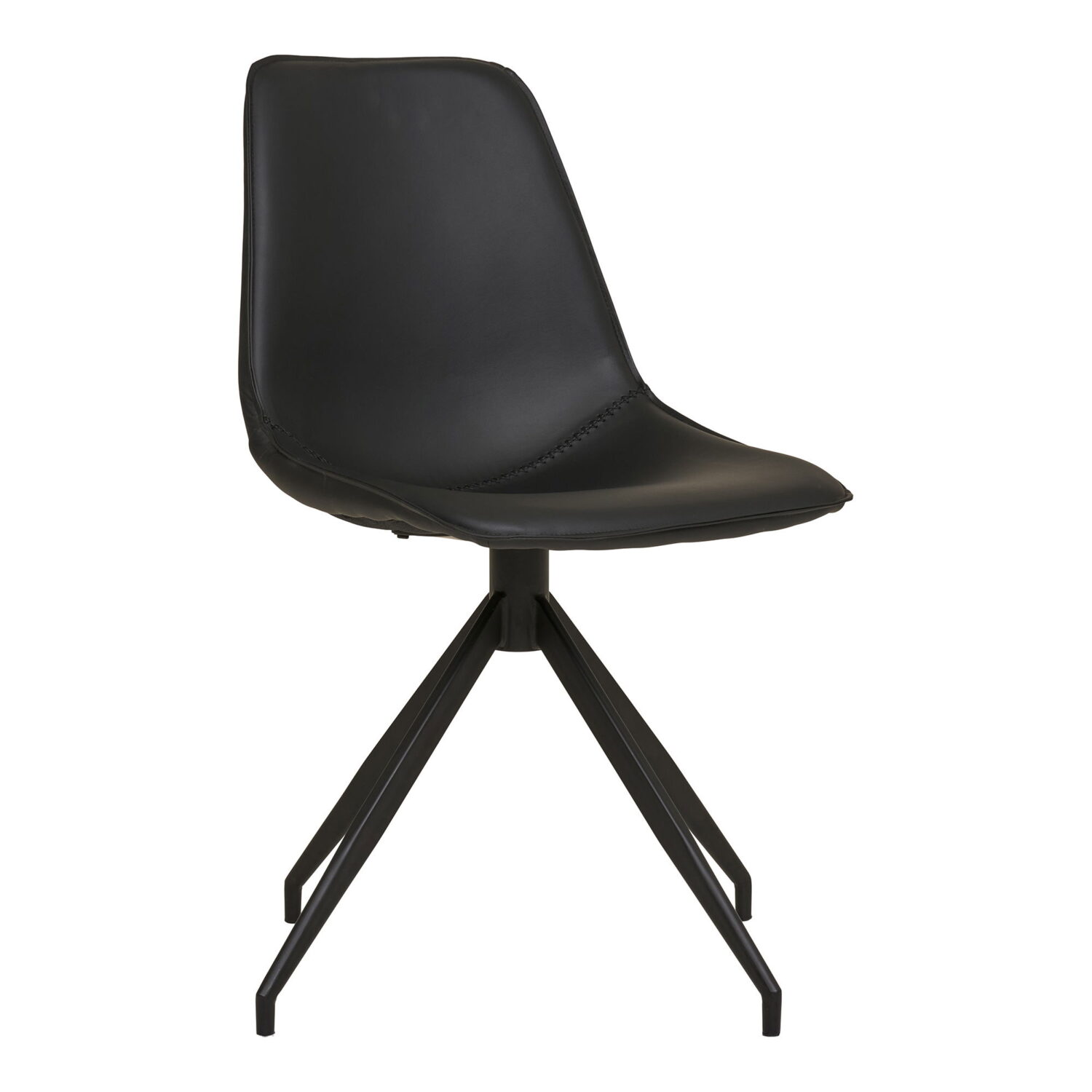 QUVIO Eetkamerstoel Monaco – Zwart PU-leer – Draaibare zitting – Set van 2