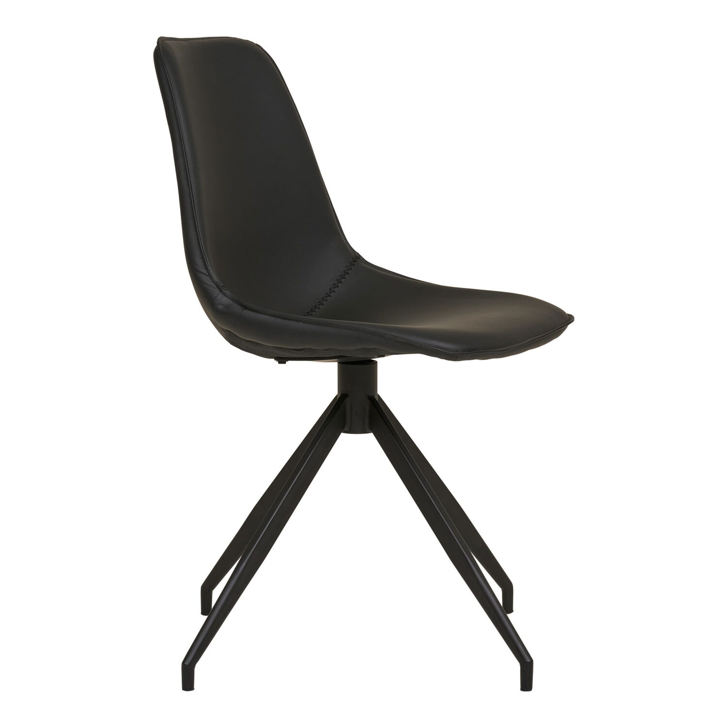 QUVIO Eetkamerstoel Monaco – Zwart PU-leer – Draaibare zitting – Set van 2