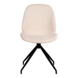 QUVIO Eetkamerstoel Monte Carlo – Bouclé – Wit – Draaibaar – Set van 2