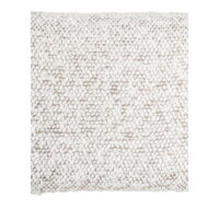 QUVIO Barkruk Barcelona – Witte Bouclé Bekleding – Zwarte Stalen Poten
