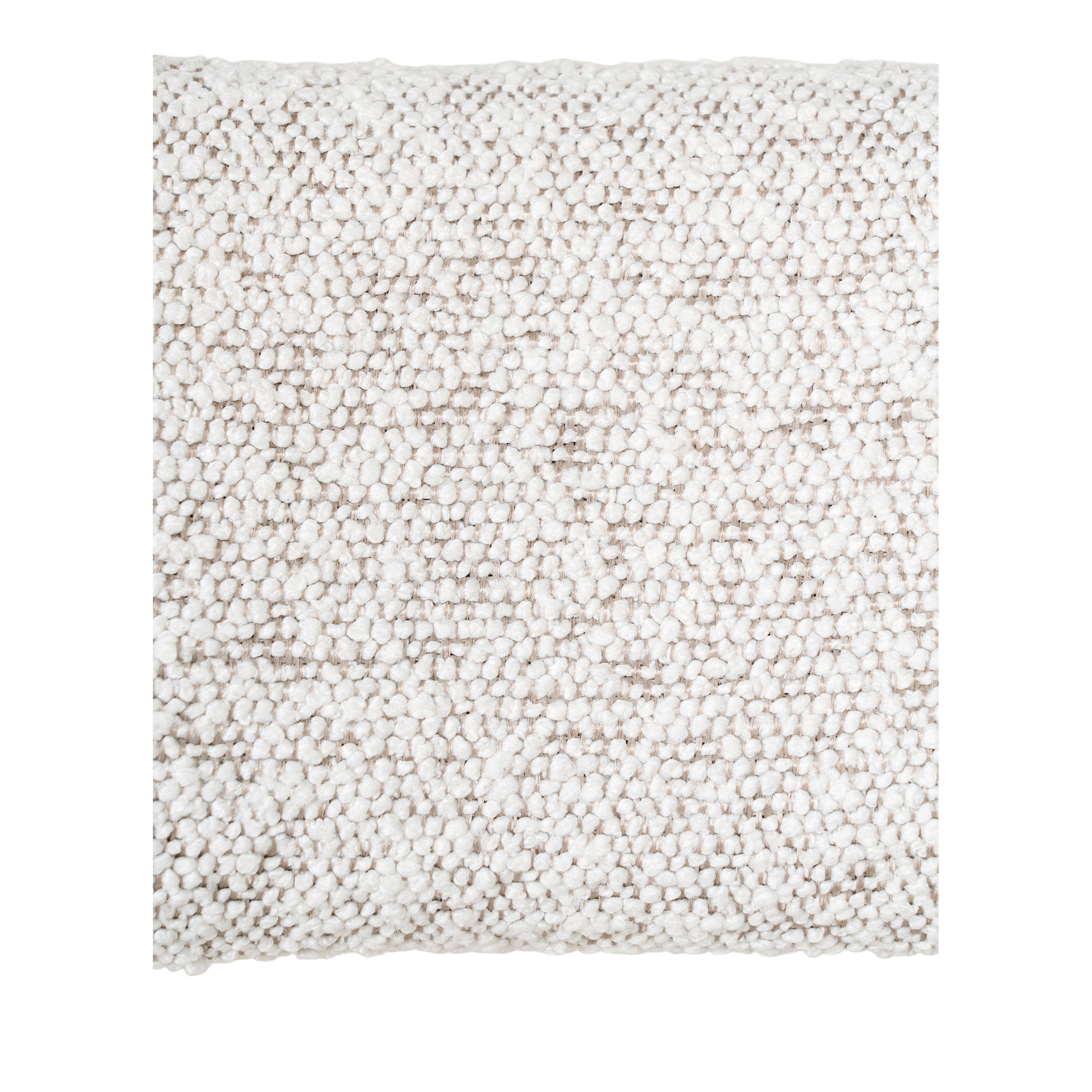 QUVIO Barkruk Barcelona – Witte Bouclé Bekleding – Zwarte Stalen Poten