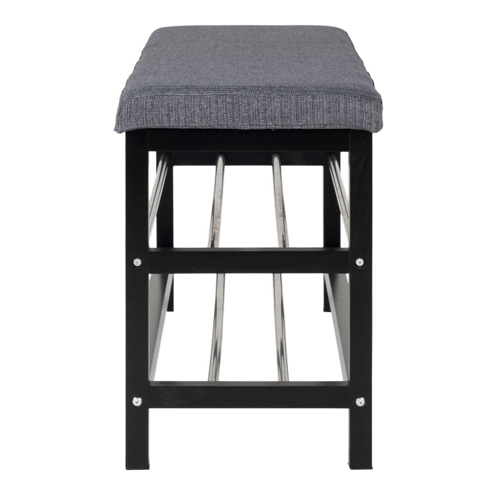 QUVIO Bankje Padua  –  Stijlvolle zitbankje  –  Grijs met zwarte poten