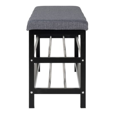 QUVIO Bankje Padua  –  Stijlvolle zitbankje  –  Grijs met zwarte poten