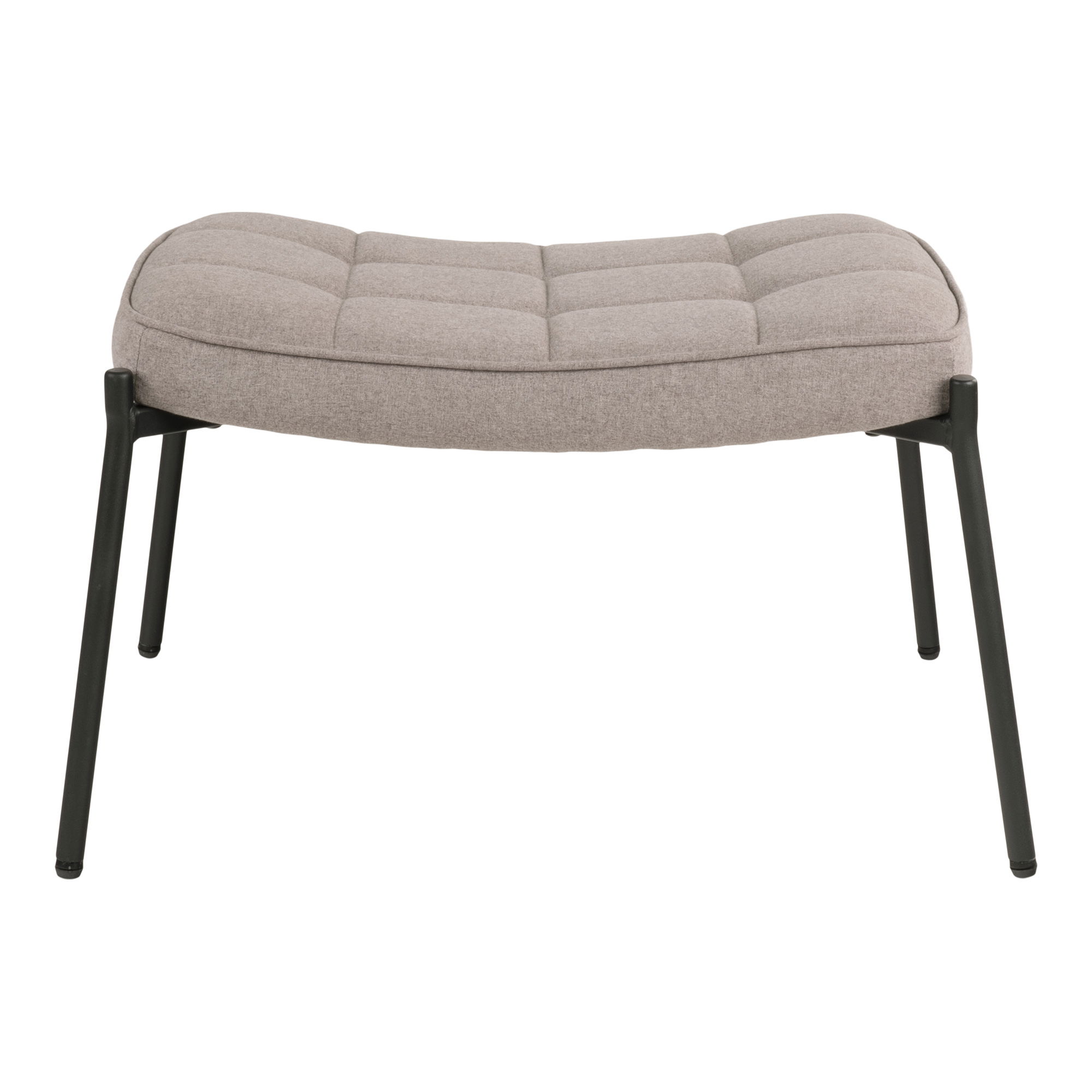 QUVIO Voetensteun krukje – 100% Polyester – Staal – Grenenhout – Steenkleur