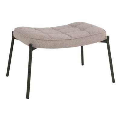 QUVIO Voetensteun krukje – 100% Polyester – Staal – Grenenhout – Steenkleur