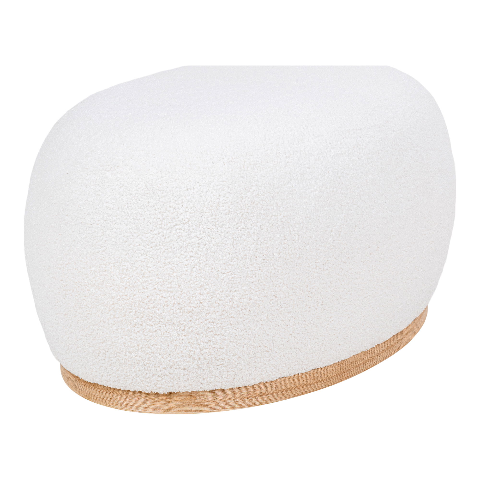QUVIO Poef New York – Stijlvol en Comfortabel – Witte Bouclé Stof – 54,5×88,5×36 cm