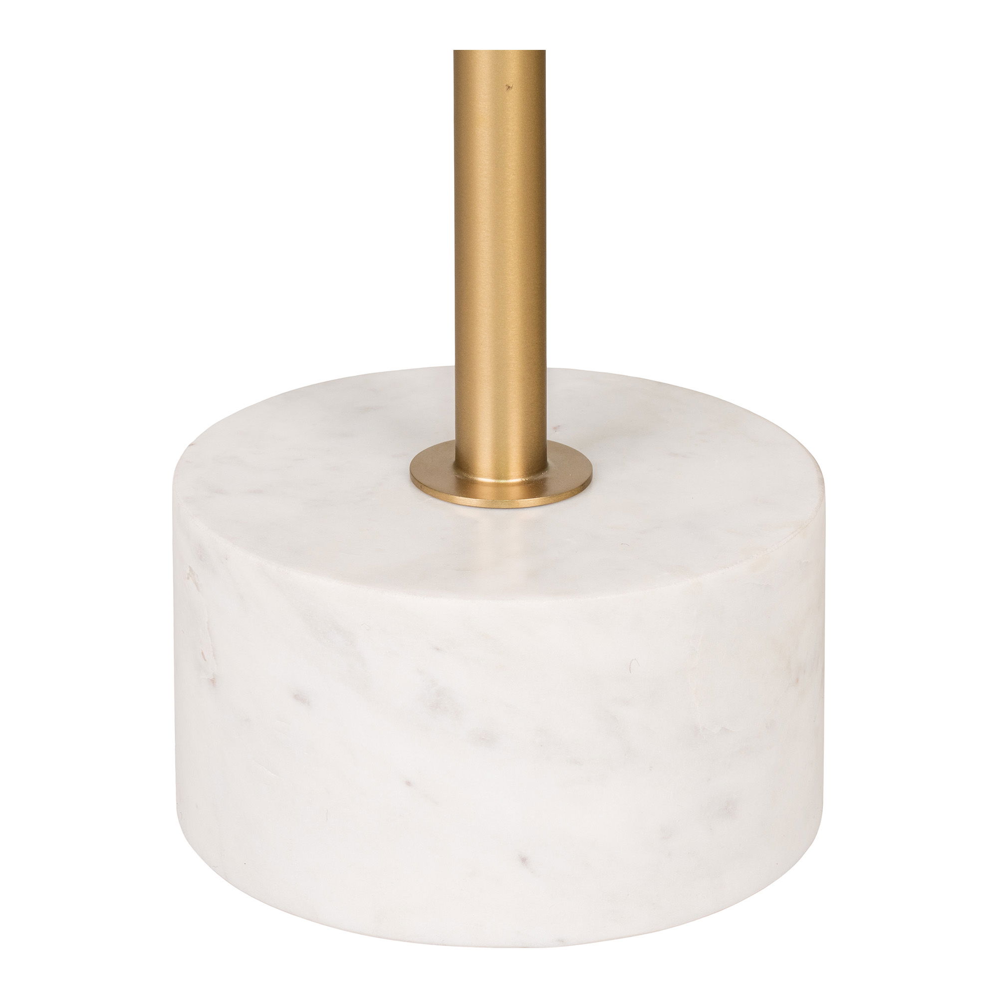 QUVIO Bijzettafel Lecco – Marmer en Messing – Ø51×52 cm