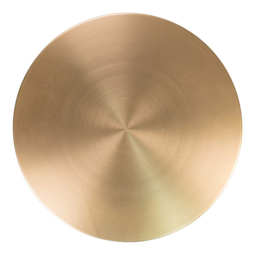 QUVIO Bijzettafel Lecco – Marmer en Messing – Ø51×52 cm