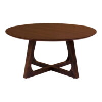 QUVIO Salontafel – Hoogwaardig MDF – Walnootfineer – Bruin – 75 cm Diameter