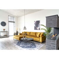 QUVIO Salontafel – Zwart Staal – Glas – Ø70 x h 40 cm