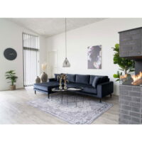 QUVIO Salontafel – Zwart Staal – Glas – Ø70 x h 40 cm