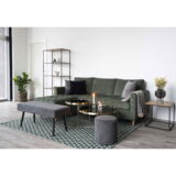 QUVIO Salontafel – Messingkleurig Staal en Glas – Ø70 x h40 cm
