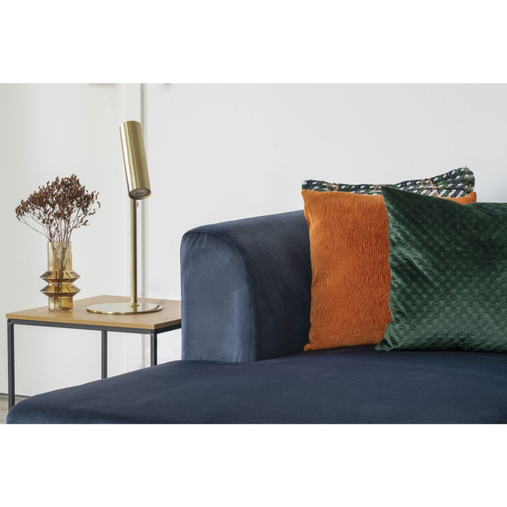 QUVIO Bijzettafel Gothenburg – Eikenhouten Look – Zwart Stalen Frame – 45x45x45 cm