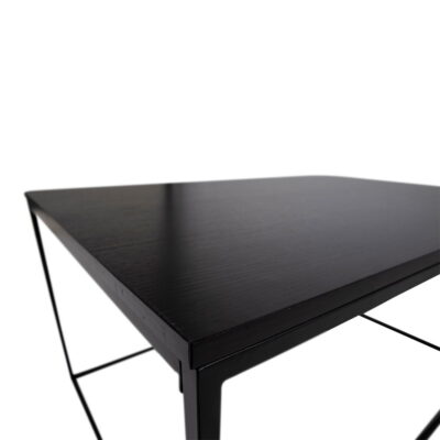 QUVIO Salontafel Gothenburg – Zwart – 60x90x45 cm – Staal en Spaanplaat