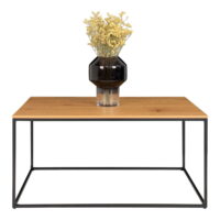 QUVIO Eikenlook salontafel – Staal – 60x90x45 cm – Eikenlook