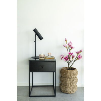 QUVIO Nachtkastje zwart – Zwart – Staal – 40x40x55 cm – 1 lade