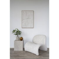 QUVIO Marmeren bijzettafel – Marmerlook – 40x40x45 cm – MDF en Decorpapier – Beige