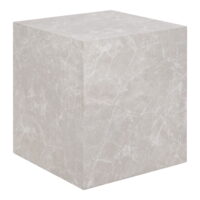 QUVIO Marmeren bijzettafel – Marmerlook – 40x40x45 cm – MDF en Decorpapier – Beige