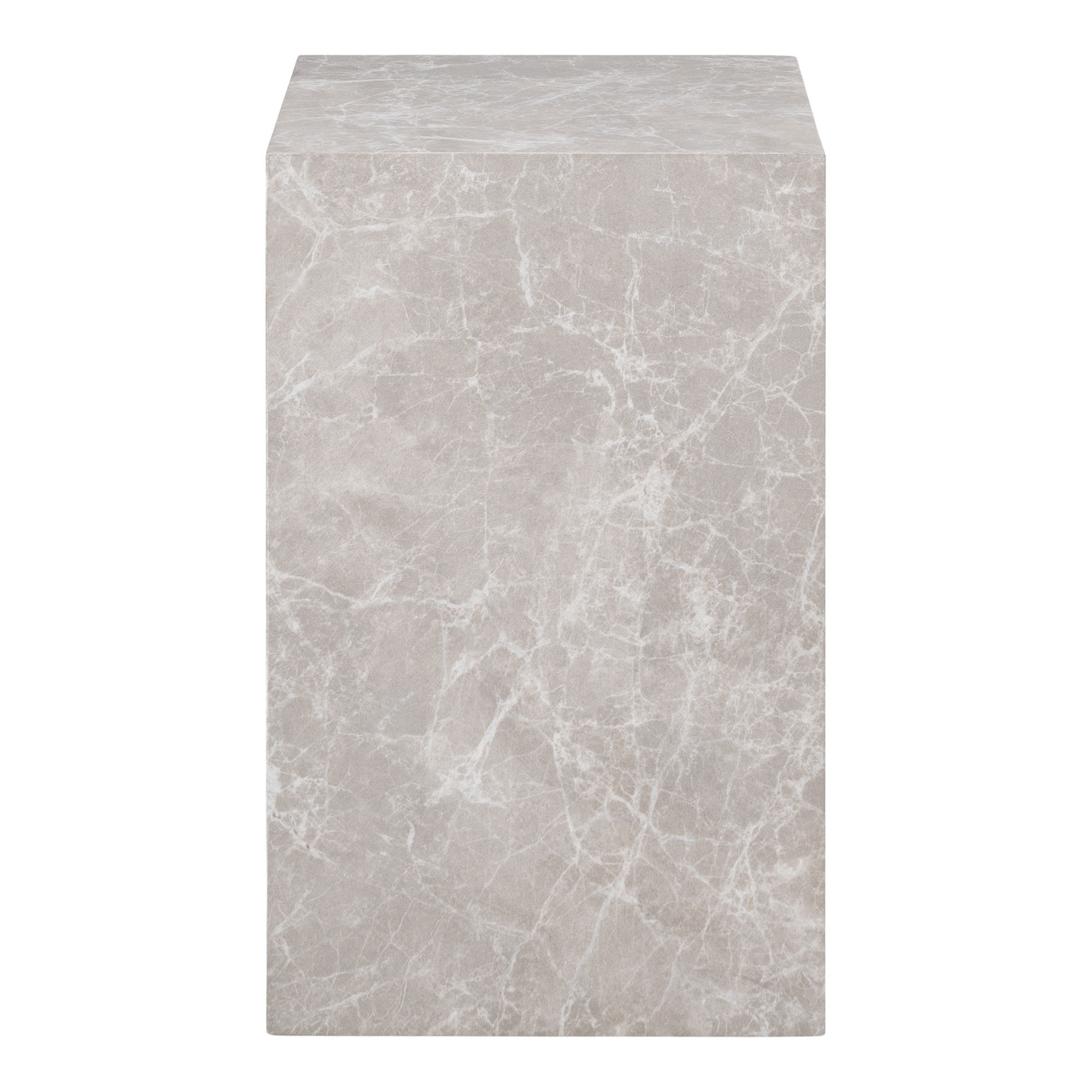 QUVIO Bijzettafel marmerlook- Beige – 30x30x50 cm – MDF