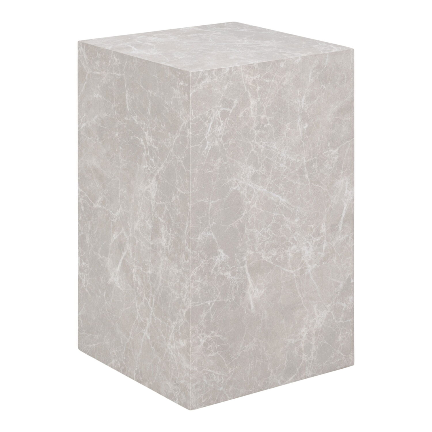 QUVIO Bijzettafel marmerlook- Beige – 30x30x50 cm – MDF