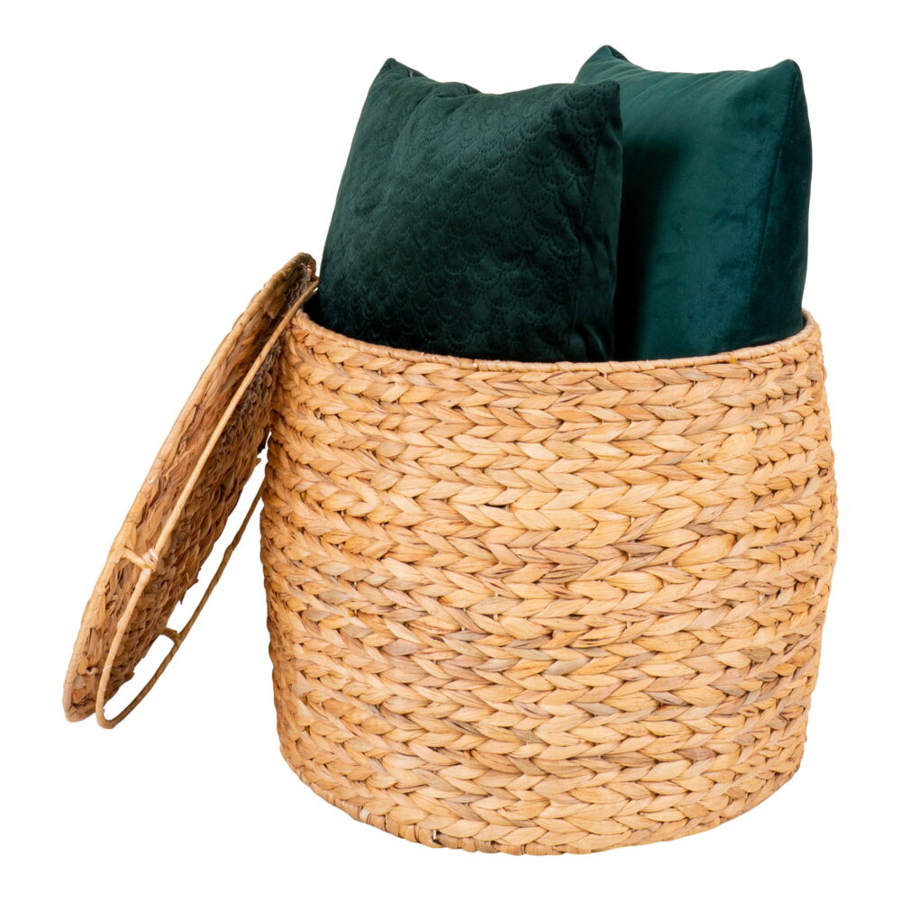 QUVIO Ronde Bijzettafel – Natuurlijk – 43×34 cm